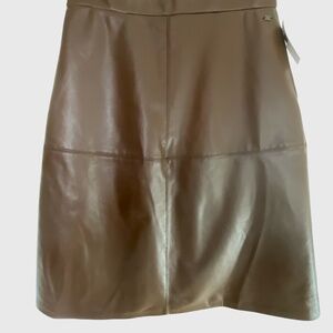 Mexx Bronze Pull Up Faux Leather Style Casual Office Skirt- Sz-S